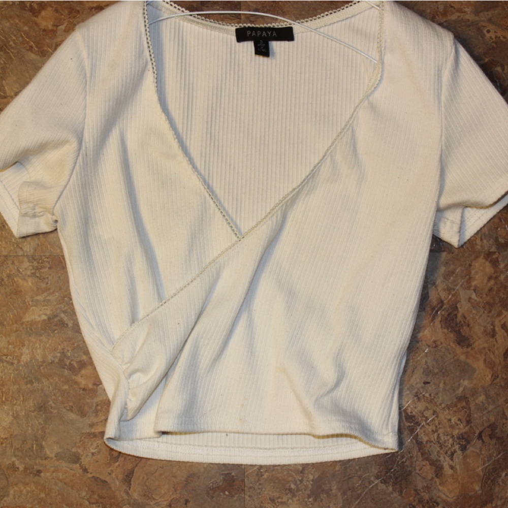 White Cross Front Crop Top